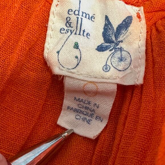 Edme & Esyllte Tank Top WMNS S Orange Pullover Crochet Lace Racerback Scoop Neck - Picture 5 of 7